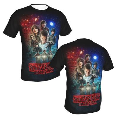 China Anti-Wrinkle 3D Design T-shirt Stranger Things Shirt Designer Top Adult T-shirts Fully Printed T-shirts for sale