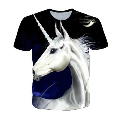 China Custom Casual Custom Made Unicorn Print T-shirt Unisex Custom Design Unicorn T-shirt Sports T-shirt Print byride for sale