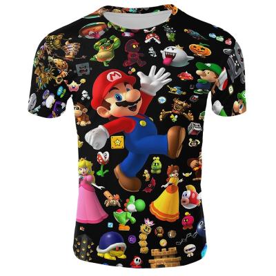 China Anti-Wrinkle 3D Printing New Game Mario T-shirts Men's Women's Fashion T-shirt Mario Boys and Girls Casual T-shirts for sale