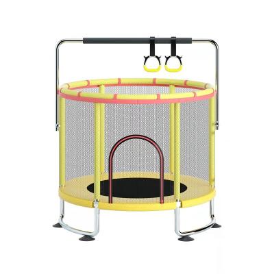 China Nylon With Safety Fence Net Small Home Gym Indoor Children Fitness Round Trampoline Child Indoor Indoor Kids Trampoline For Kids for sale