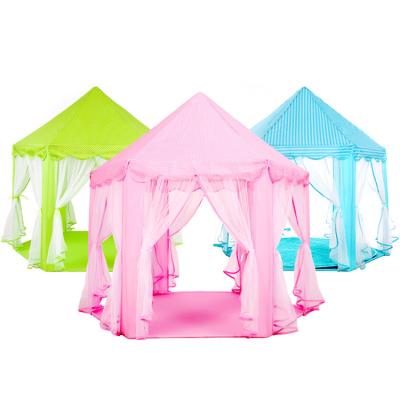 China Toy Wholesale Big Pink Blue Inflatable Green Hexagon Kids Castle Kids Play Tent for sale