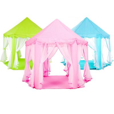 China Toy Wilwolfer Princess Castle Inflatable Play Tent for Big Girls Kids Play Tents Hexagon Playhouse with Star Lights Toys for Indoor Kids for sale