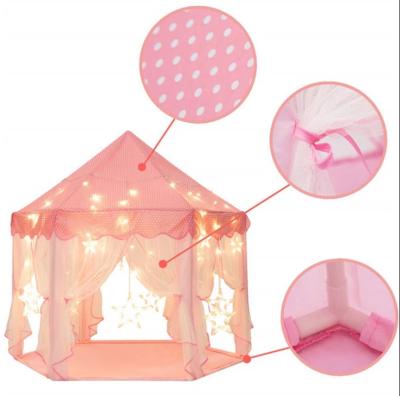 China Sports Toy Wholesale Princess Castle Indoor Outdoor Camping Tent Pink Blue Hexagon Kids Play Toy Tent Kids Castle Tent for sale