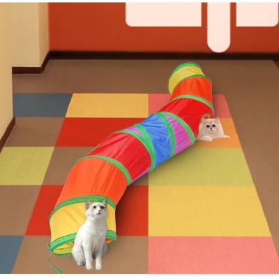 China Viable Interactive Pet Play Tubes Collapsible Toys with Peep Holes and Connectable Collapsible Ball Toy One Way Fin Pet Cat Tunnel for sale