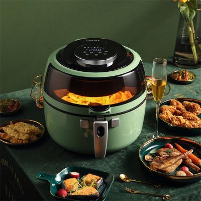 China Multifunctional Air Fryer Pot Household No Oil With Sight Glass 6.5 Liter With Basket Air Fyer Oven 2021 Air Fryer Coiler for sale