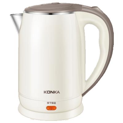 China Keep Warm Double Wall 304 Stainless Steel Boiling Kettle Boil Dry Protection Auto Shutoff Electric Kettle Boil Hot Water For Coffee Tea for sale