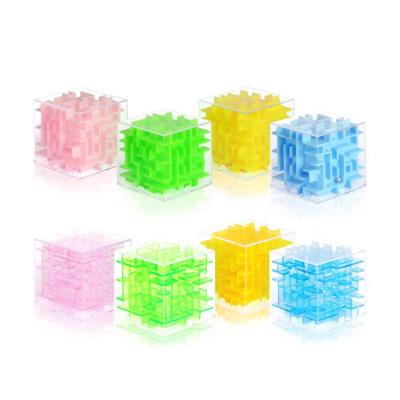 China Custom Material Eco-friendly Marble Rolling Ball Puzzle Cube Kids Toys Plastic 3d Bead Maze Game for sale