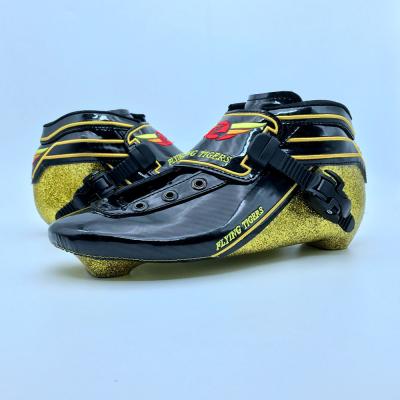 China 3 Layers Carbon Fiber + Excellent Technology 4 Fiberglass Integrated Roller Skate Boot Carbon Gold Fiber for sale