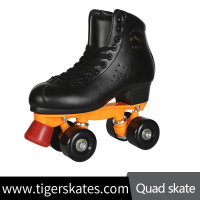 China Track/Store/Personal Using Customize Quad Skate 4 Wheel Colorful Rental Track Professional Level Micro Fiber Genuine Leather Skating Boot for sale