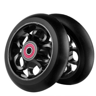 China 100mm Pro Aluminum Scooter Wheels OEM Aluminum Round 8mm Included 24mm 608 ABEC-9 88A With ABEC 9 Bearings For Scooters 100/110mm CN; GUA for sale