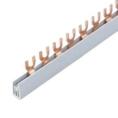 China Pure Copper Copper Terminal Block Connector 1p 2p 3p 4p Mcb U Type Busbar for sale