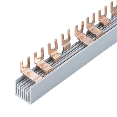 China New pure copper professional factory design fire resistance PVC U or fork type 80a copper busbar for distribution box for sale