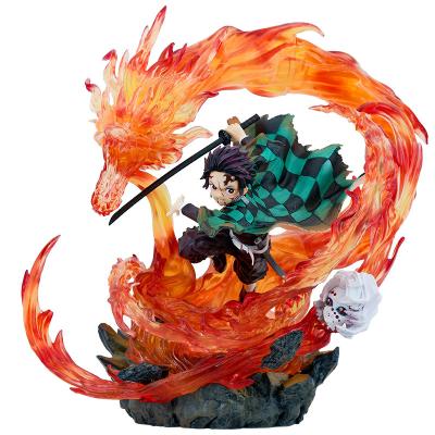 China Action Number Eco-friendly Material 30CM Collectible Action Figures Model Manga Doll Toys Can Shine Of Demon Slayer Anime Figures Statue GK Kamado Tanjirou for sale