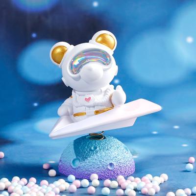 China China Astronaut Lovely Space Statue Cute Bear Ornament Car Accessories Book Home Office Decor Toy Kid Gift Resin Crafts Decorations for sale