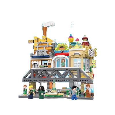 China Country Eco-friendly Material Educational Street View City Toys DIY 3D Building Blocks Set Children's Gift Toy House Model Ornaments Snow and Ice for sale