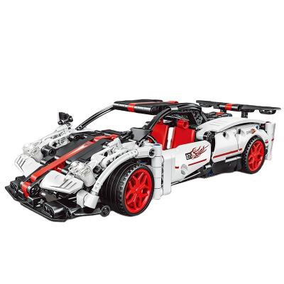 China OEM ODM Technic Kids Mechanical Sports Car Children Eco-friendly Material Supplier Pull Back Car Building Block Brick Race Car Assembly for sale