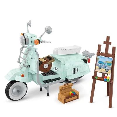 China Eco-friendly Material Creative Toys Travel Motorcycle Assembly Building Blocks Set Ornaments Educational Toys Ornaments for sale