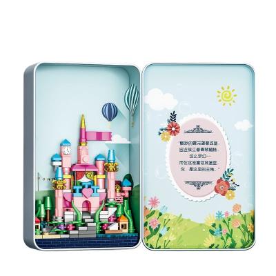 China Eco-Friendly Material Toys 2023 Christmas Gift In Metal Box Toy Block Set Build Block Brick Toys Educational Hobby Building Blocks For Children for sale