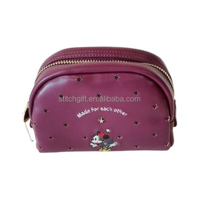 China Fashion PU Leather Cosmetic Pouch Makeup Pouch Leather Bag Custom for sale