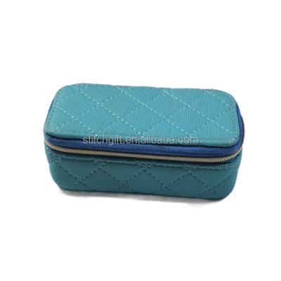 China Fashion Travel Jewelry Case with Mirror Zipper Custom Small Jewelry Pocket Jewelry Case for sale