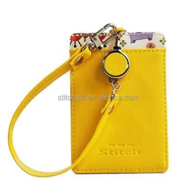 China Fashion PU Leather ID Card Holder with Lanyards Card Case Custom Embossed Logo for sale