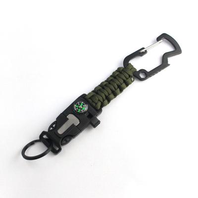 China Paracord Key Chain Jungle Camping Hiking Emergency Fashion Military Multi-Function Military Style Outdoor Climbing Key Chain for sale