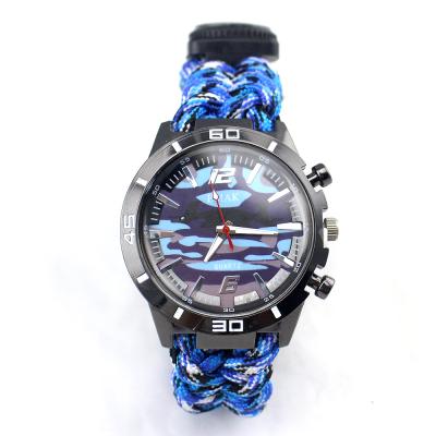 China Fuction Multi Tool Compass Survival Paracord Camping Tactical Portable Watch,Factory Professional Top Level Weaving Nylon 550 Watch for sale