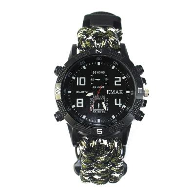 China Lightweight Handmade Multicolor Custom Nylon Survival Paracord Reloj Tactico, Military Paracord Watch Strap with Men's Watch 23*2.3CM for sale