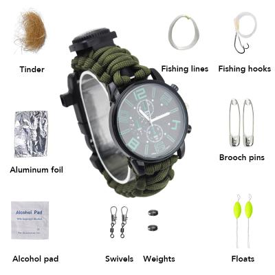 China Lightweight Fashionable Portable Custom Logo Survival Kits Watch, Gift Accessories Military Paracord Multicolor Loop Tie Weave Watch for sale