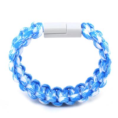 China Fashion Portable Handmade Paracord Usb Cable Bracelet, 550 Line Paracord Weaving Data Accessories Wristband Usb Charger Wristband for sale