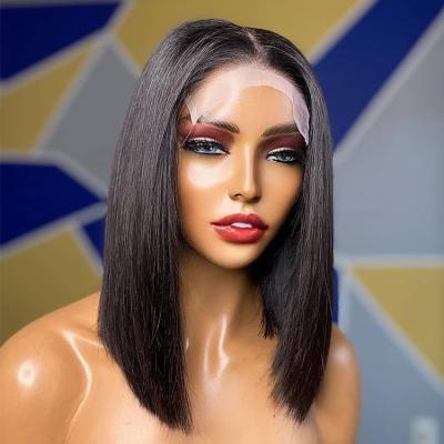 China Durable Hair Pre Pluck Hair Peruvian Bob Lace Wigs Wholesale Straight Lace Wig Short Bob Wigs for sale