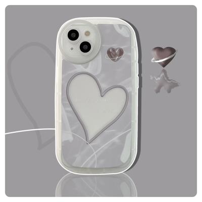 China 2022 Shockproof Shape Luxury Girly Designer Heart Pattern Mirror Soft Phone Case For Apple For iPhone 13 pro 12 11 XS Max for sale