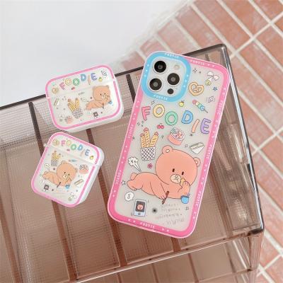 China Wireless Earphone Case For Airpod 2021 Fashion Cute Luxury Hot Bear Design TPU Soft Case For Airpods 1 2 pro For iPhone 13 pro 12 11 max for sale