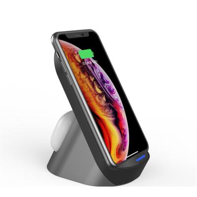 China 2 in 1 Mobile Phone Universal Wireless Headset 10W 15W Qi Induction Fast Charging 2 in 1 Smart Magnetic Wireless Charger Stand for sale