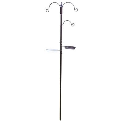 China Non-automatic Metal Garden Pet Liveable Birds Feeding Station Hanging Kit Pole Stand Birds Feeder Hanger Station for sale