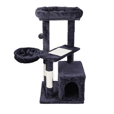 China Manufacturer Wholesale Sisal Short Detachable Plush Small Cat Scratcher Tower Tree Viable Stable for sale