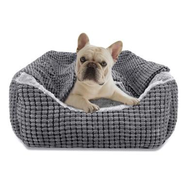 China Removable Blanket Heat Pet Bed For Puppy Cave Rectangle Large Small Dogs Orthopedic Beds Anti-Anxiety Luxury Hooded Blanket Medium Bed for sale