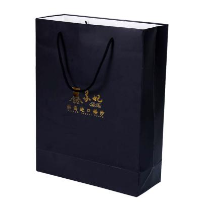 China Handmade Cheaper Fashion Eco - Friendly Black Gift Shopping Paper Bags for sale