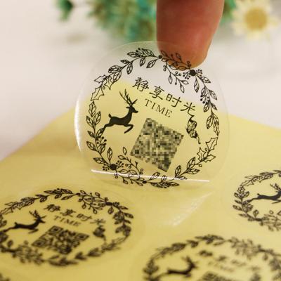 China Clear Scratch-Off Custom Plastic Vinyl Sticker Die Cut Transparent Printing Labels for sale