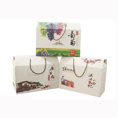 China Design Template Logo Fruit Nut Gift Cardboard Recyclable Packaging Cardboard Corrugated Corrugated Box With Handle for sale