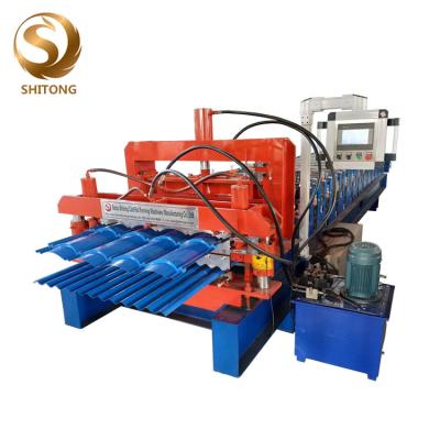 China corrugated and trapezoidal double layer roof panel steel sheet roll forming machine for sale