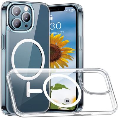 China Shockproof Magnetic Snare Case For iPhone 12 For iPhone 12 pro 13 mini 13 pro Max Clear Cases With Circle for sale