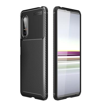 China Shockproof Carbon Fiber TPU Case Cover For Sony Xperia 5 Slim II Gel Soft Back Cases for sale