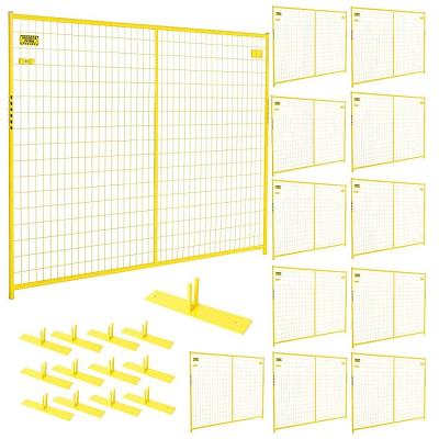 China 2021 New Design High Quality Easily Assembled Hot Selling Powder Coated Yellow Construction Fence for sale