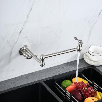 China Contemporary Wall Mounted Brush Nickel Pot Filler Faucet for sale