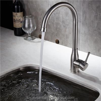 China Contemporary No Lead Brush 304 Stainless Steel Material Nickel Kitchen Faucet Faucet for sale