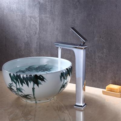 China Contemporary CE Approved High Quality Square Brass Bathroom Sink Faucet for sale