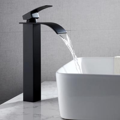 China Traditional High Quality Brass Hardware Blackened Bathroom Vessel Sink Faucet Black for sale