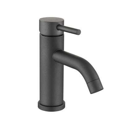 China Luxury Home Faucets Gun Color Bathroom Basin Faucet Metered Gray Mixer Tap for sale