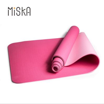 China Custom 2022 Strip Double Color Yoga Mat New Product Manufacturer Price Printing Yoga Pilates Gym Non Slip Strip Yoga Mat for sale